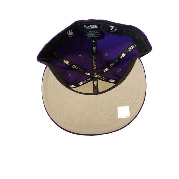 New Era Los Angeles Lakers Upside Down Logo 59FIFTY Fitted Hat Cap Size 7 1/2 - Picture 2 of 2